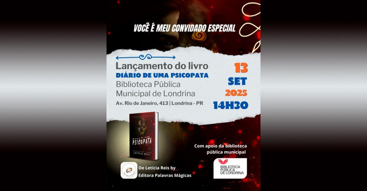 Biblioteca Pública recebe lançamento do livro “Diário de uma Psicopata”
