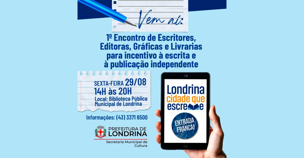 Londrina terá primeiro encontro de Escritores, Editoras, Gráficas e Livrarias