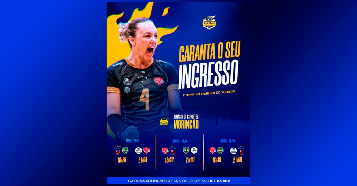 Ingressos à venda para Taça Brasil de Voleibol no Moringão