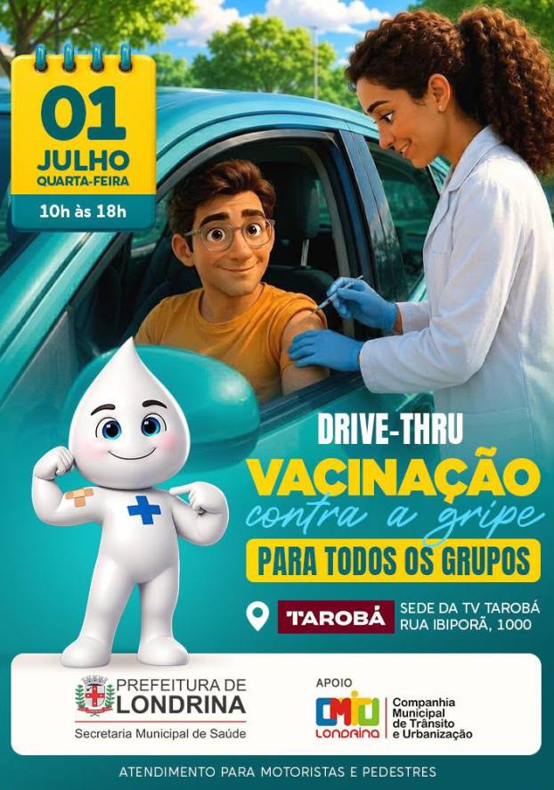 Prefeitura realiza drive-thru de vacinação contra a gripe nesta quarta (1º)