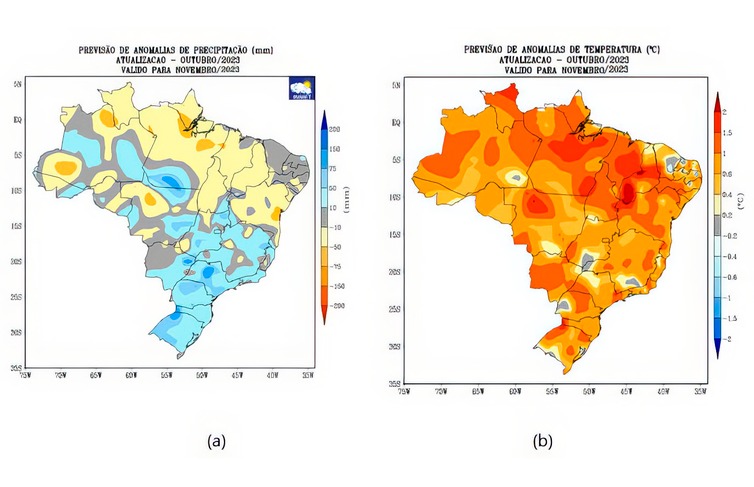 Novembro terá chuvas acima da média no Sul no país