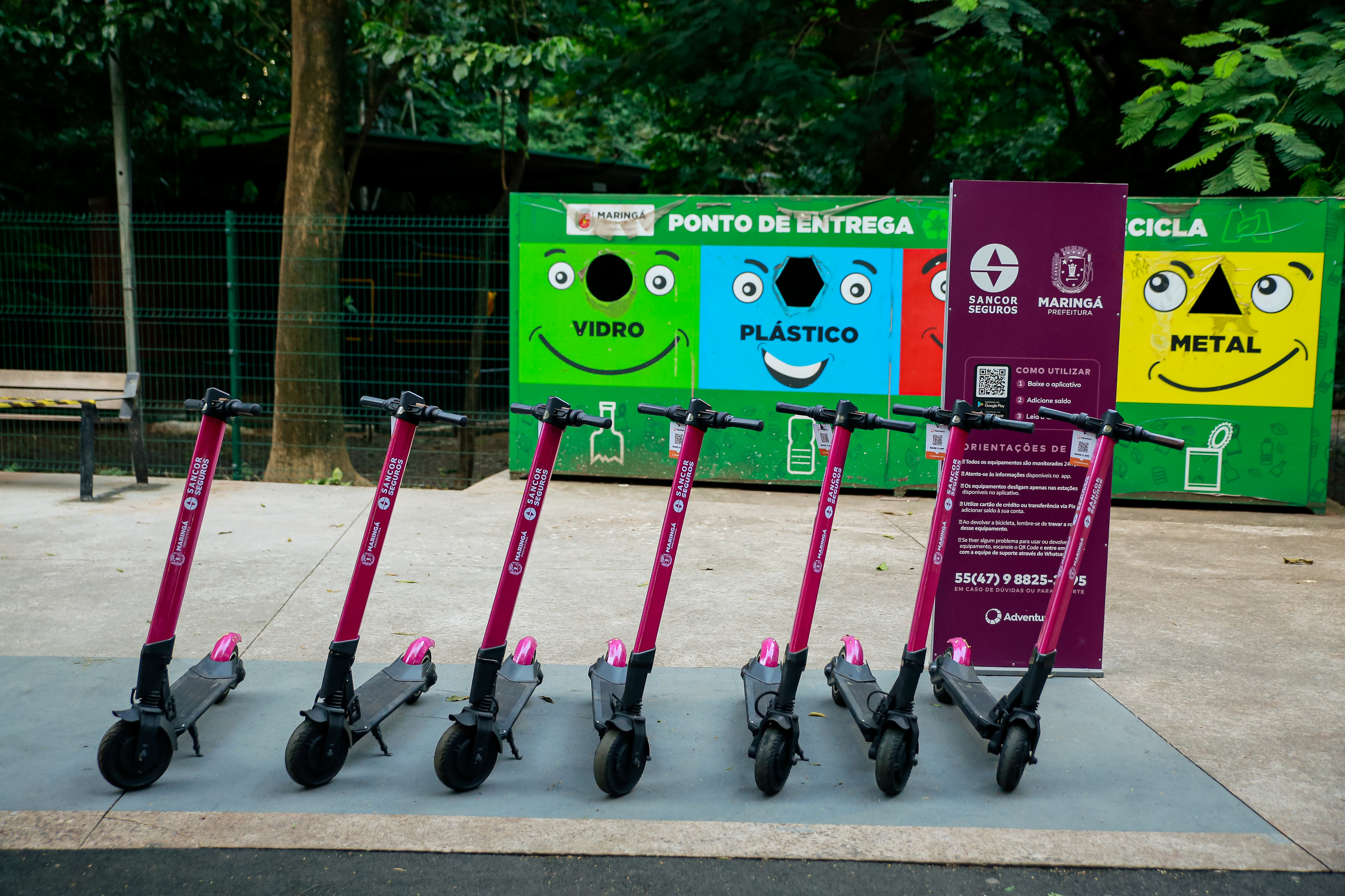Sistema de uso de bicicletas e patinetes é lançado em Maringá