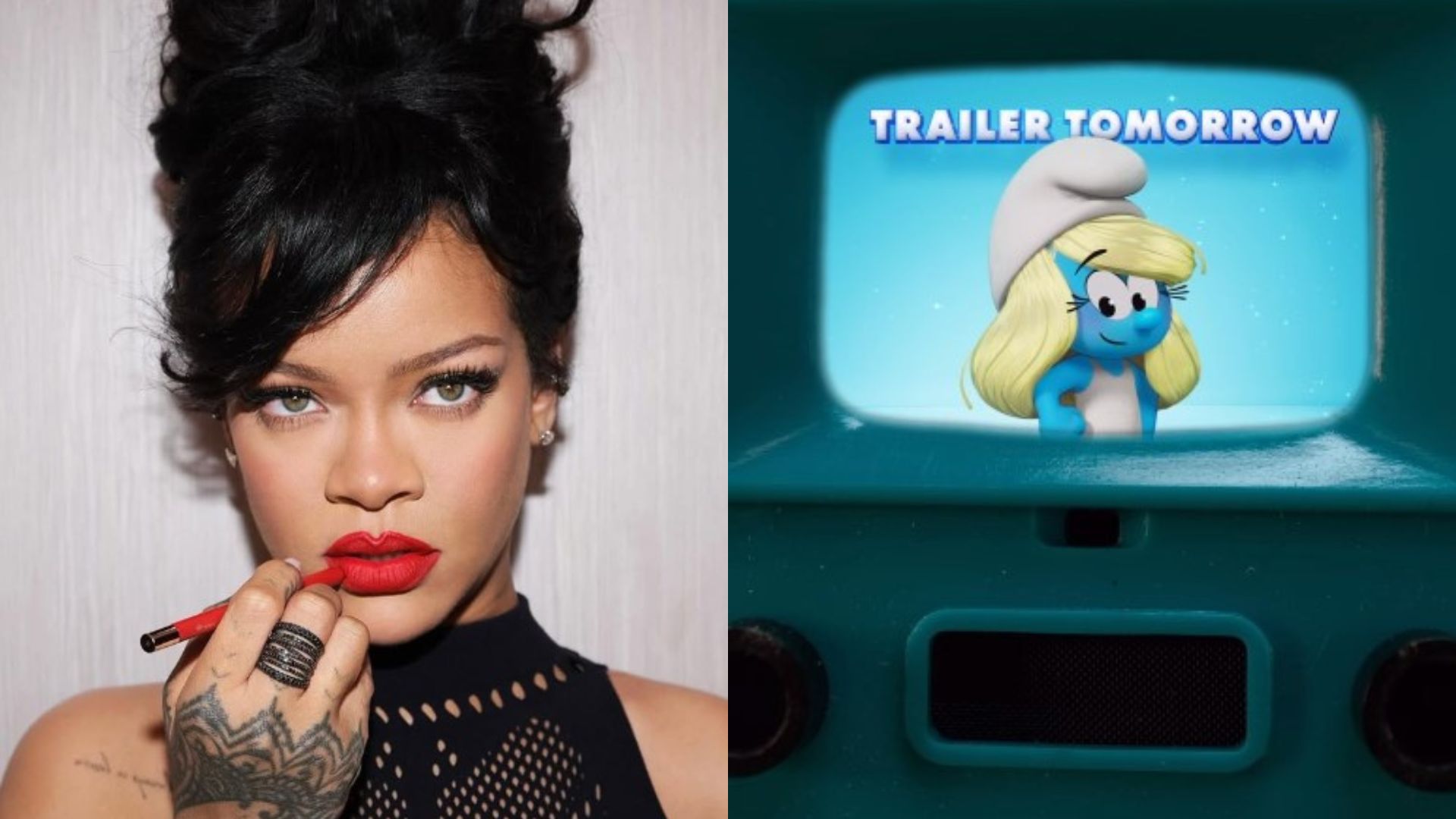 Rihanna estrela em novo filme 'Smurfs'; confira o trailer