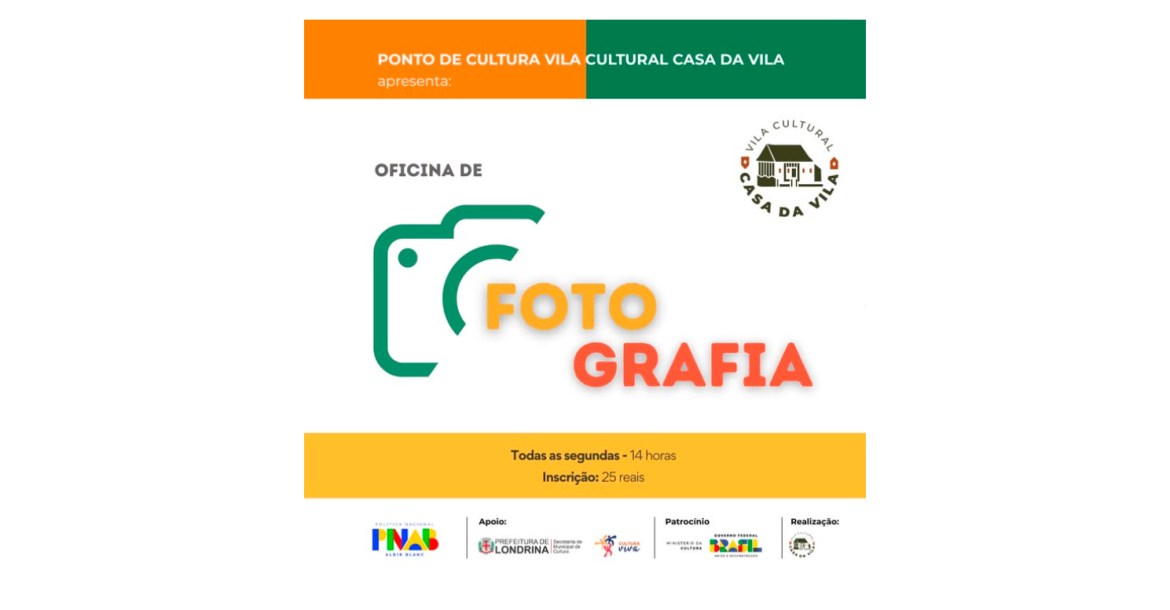 Vila Cultural Casa da Vila promove oficina de fotografia